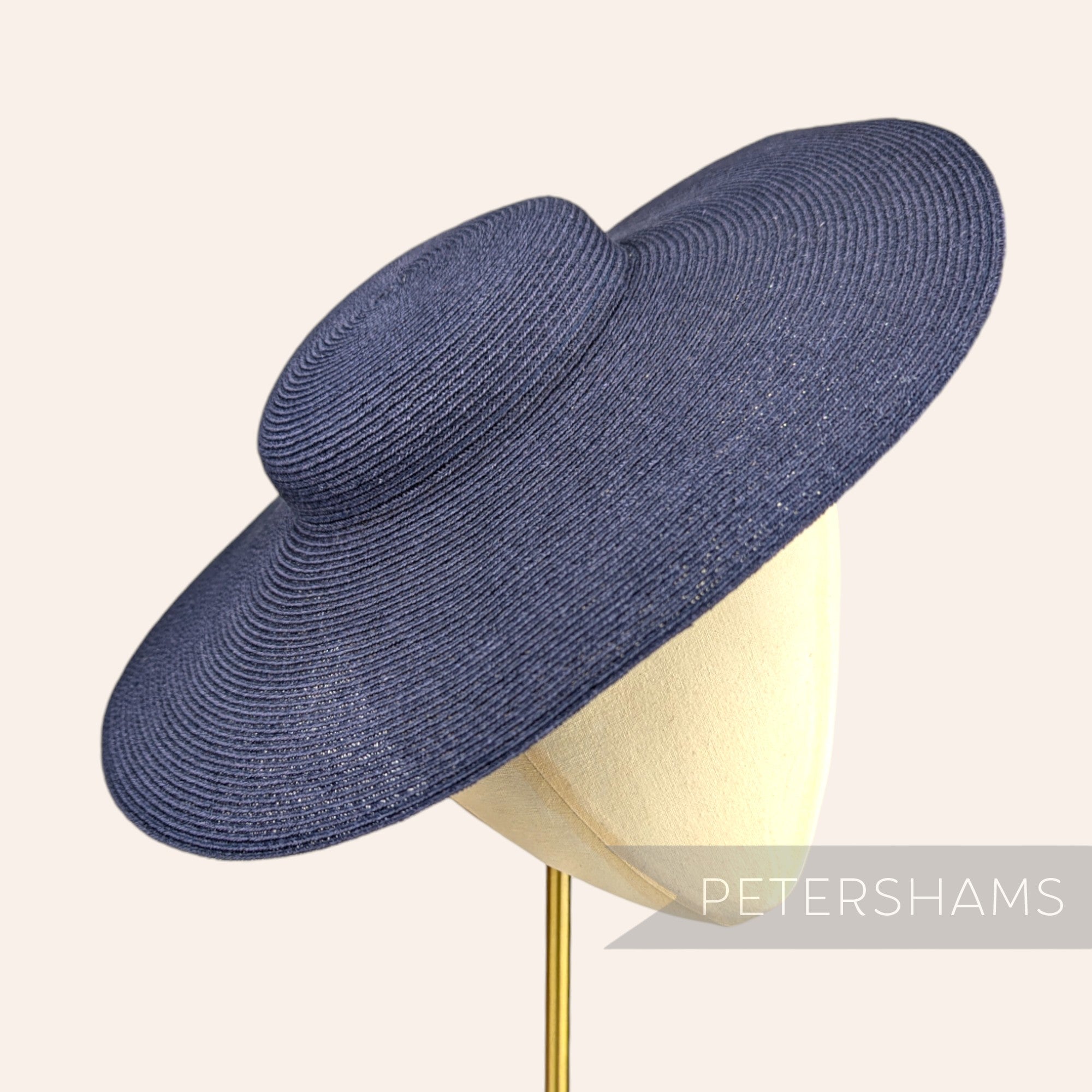Petershams Millinery Supplies navy blue hemp braid cartwheel fascinator hat base