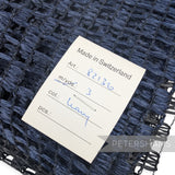 Petershams Millinery Supplies vintage navy blue laminated raffia mesh fabric with Swiss label