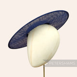 Petershams Millinery Supplies metallic navy blue lurex sinamay cartwheel fascinator hat base