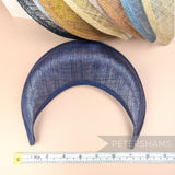 Petershams Millinery Supplies metallic navy blue lurex sinamay halo crown fascinator hat base