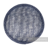 Petershams Millinery Supplies 13.5cm round navy blue metallic lurex sinamay fascinator hat base with bound edge