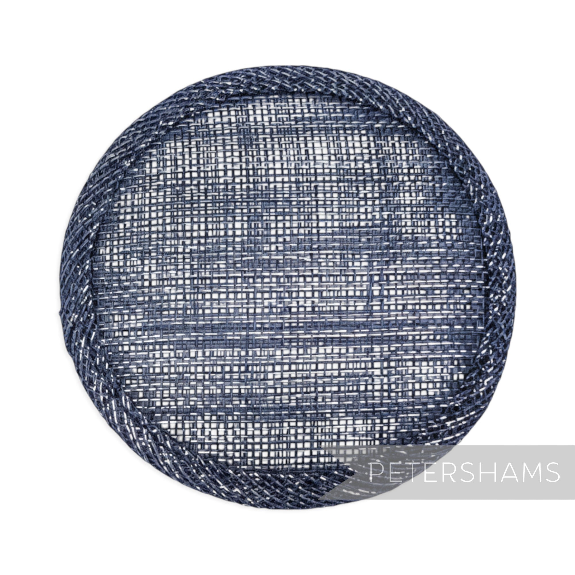 Petershams Millinery Supplies 10.5cm round navy blue metallic lurex sinamay fascinator hat base for millinery projects