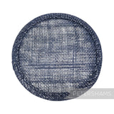 Petershams Millinery Supplies 10.5cm round navy blue metallic lurex sinamay fascinator hat base for millinery projects