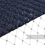 Petershams Millinery Supplies navy blue English merry widow veiling with extra wide 3cm diamond netting in 100% nylon
