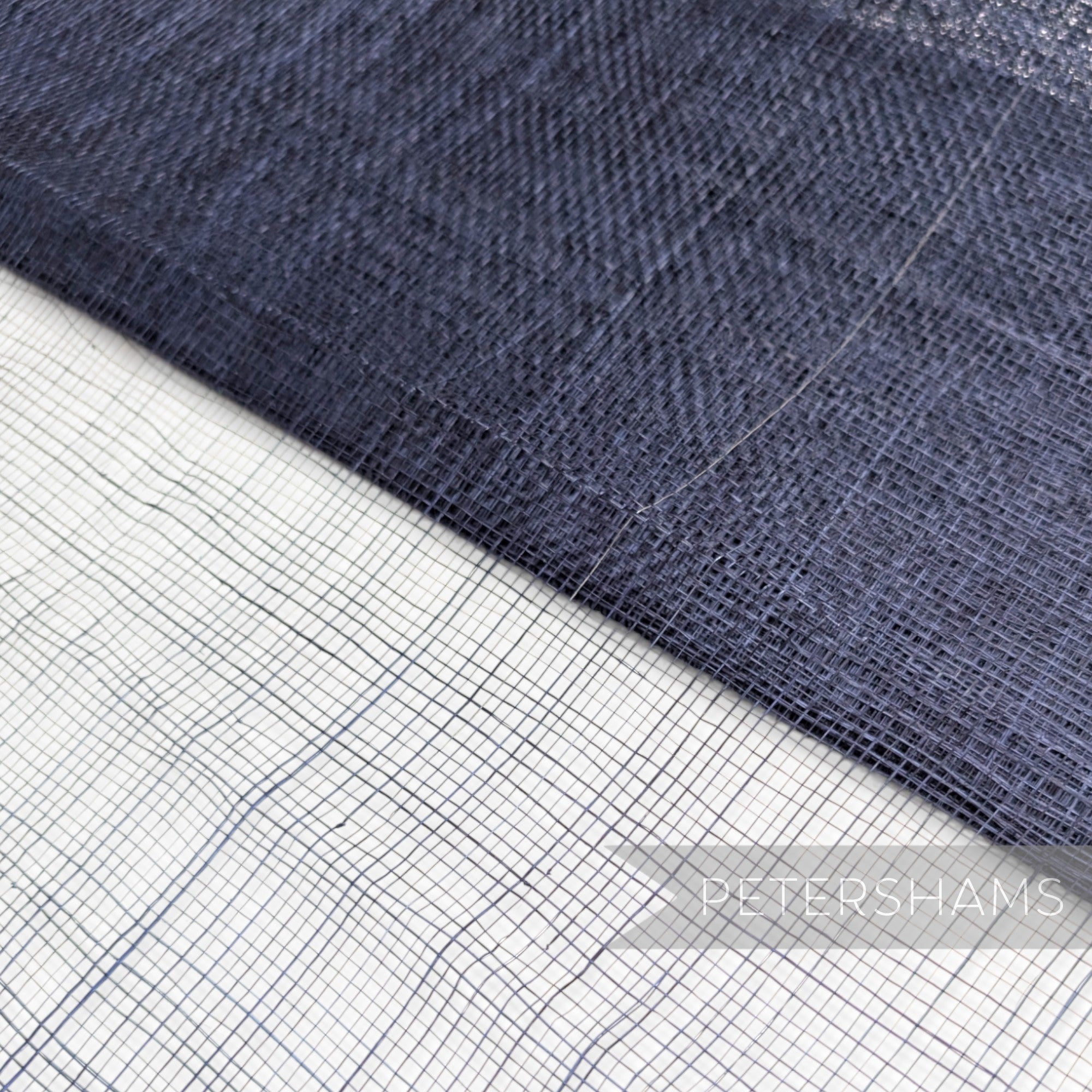 Petershams Millinery Supplies navy blue open weave sinamay abaca fabric for millinery and hat making