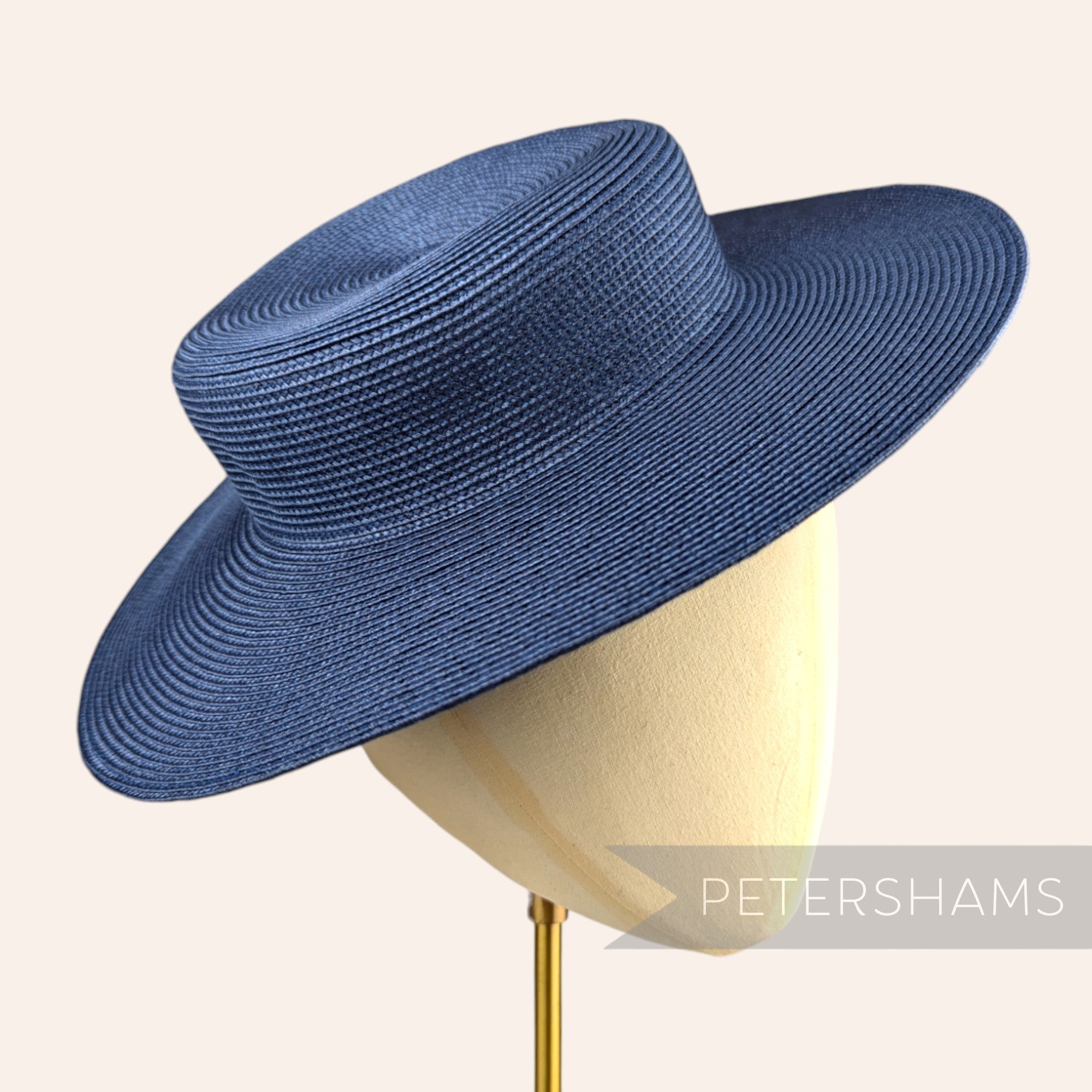 Petershams Millinery Supplies navy blue spiralled polybraid boater fascinator hat base