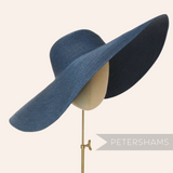 Petershams Millinery Supplies XL navy blue polybraid capeline hat body with a wide brim