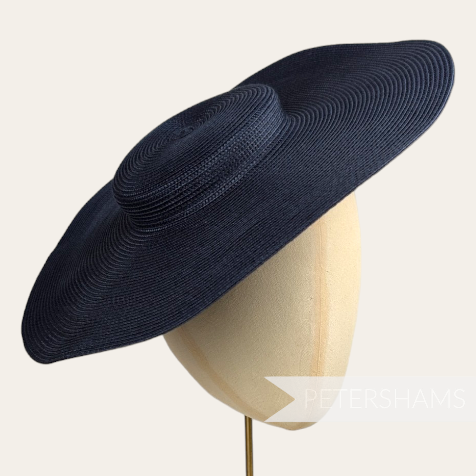 Petershams Millinery Supplies navy blue polybraid cartwheel fascinator hat base