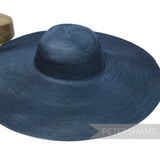 Petershams Millinery Supplies XL navy blue polybraid capeline hat body with a wide brim and satin finish.