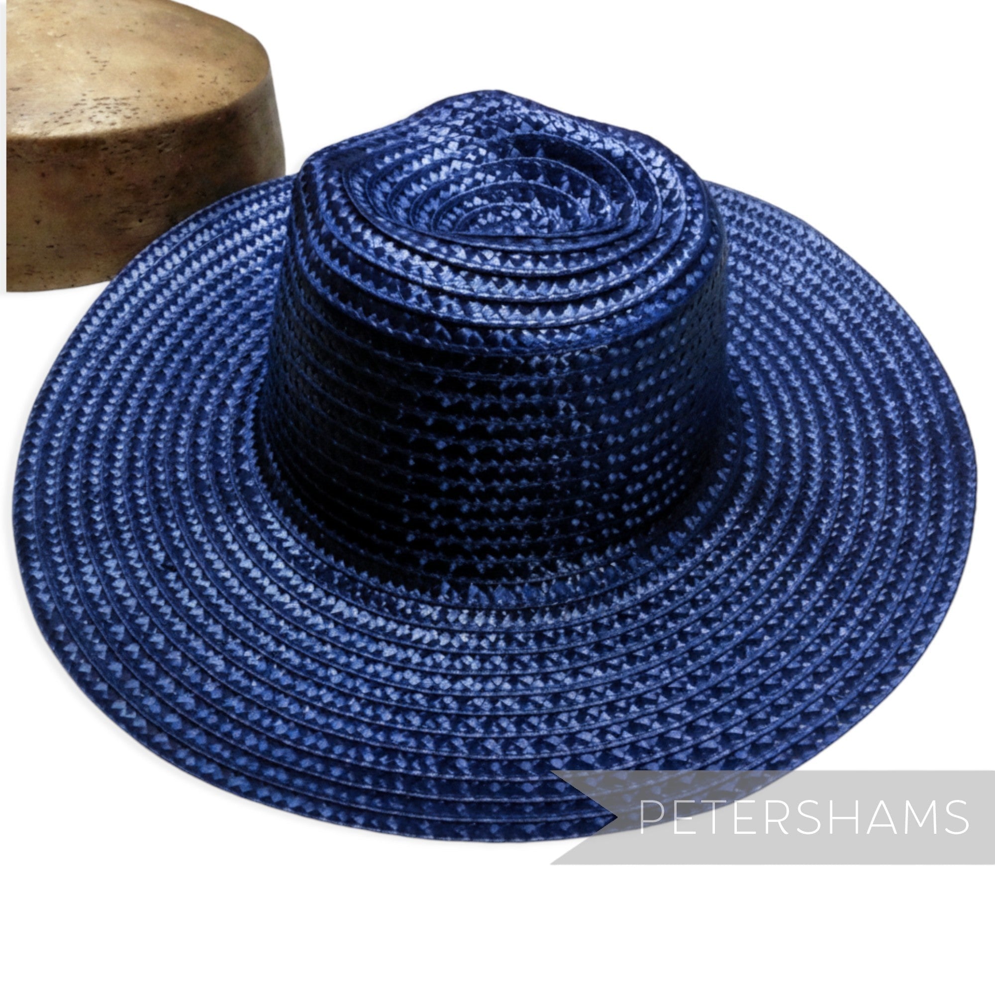 Petershams Millinery Supplies shiny navy blue flat polybraid capeline hat body for millinery projects