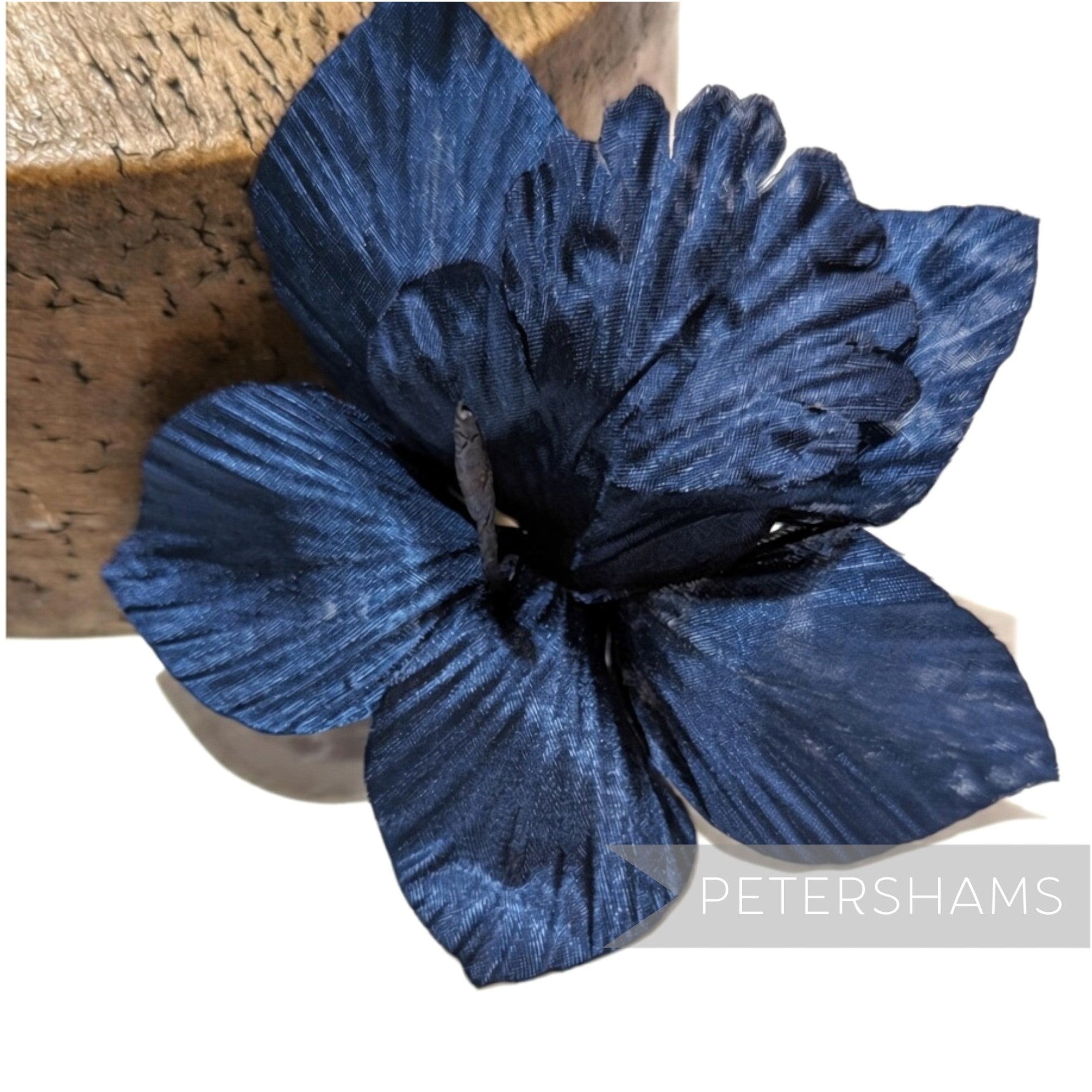 Petershams Millinery Supplies Coco navy blue silk orchid flower hat mount for fascinators