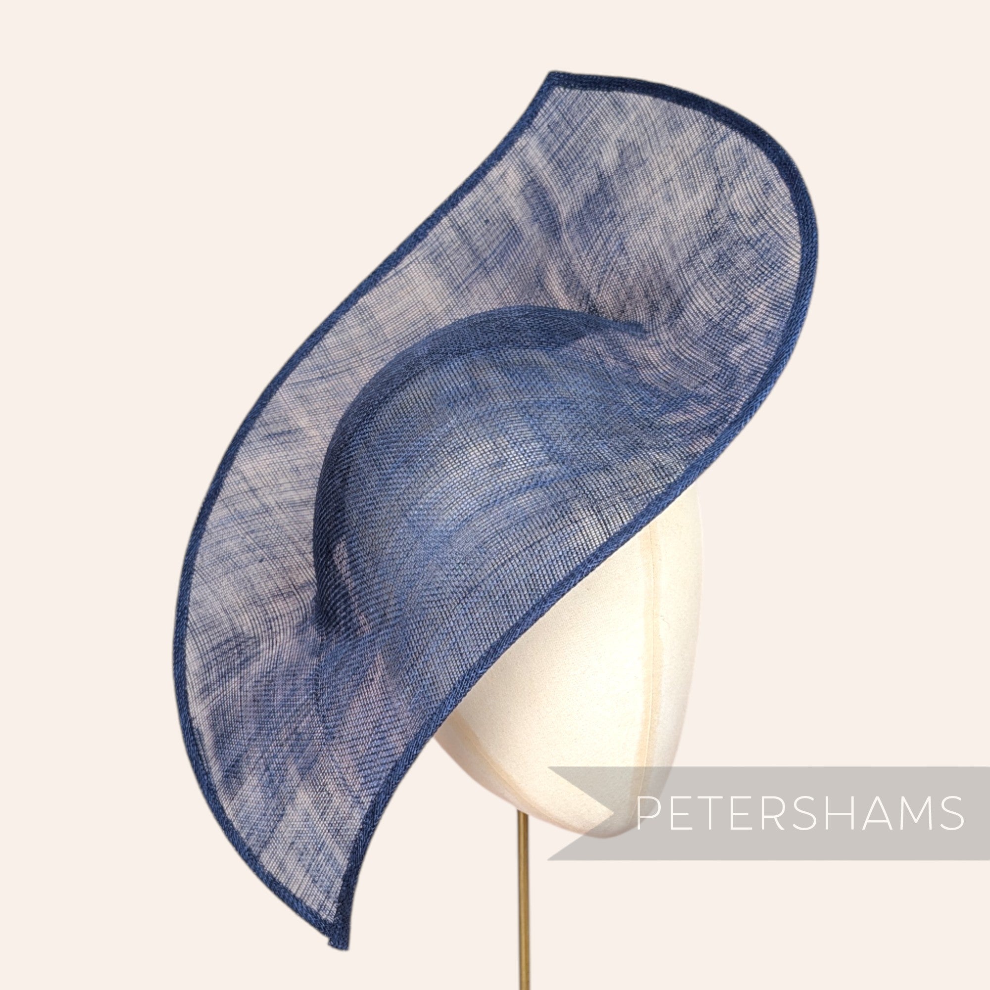 Petershams Millinery Supplies Jackie french navy blue double pointed sinamay fascinator hat base