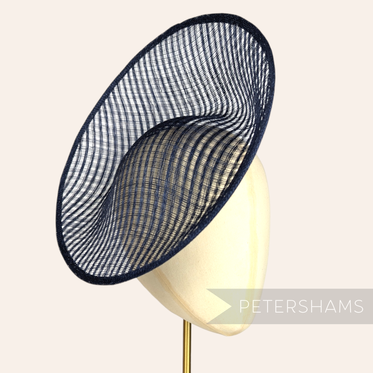 Petershams Millinery Supplies french navy blue Amanda lattice weave sinamay fascinator base