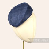 Petershams Millinery Supplies navy blue sloped sinamay pillbox fascinator hat base