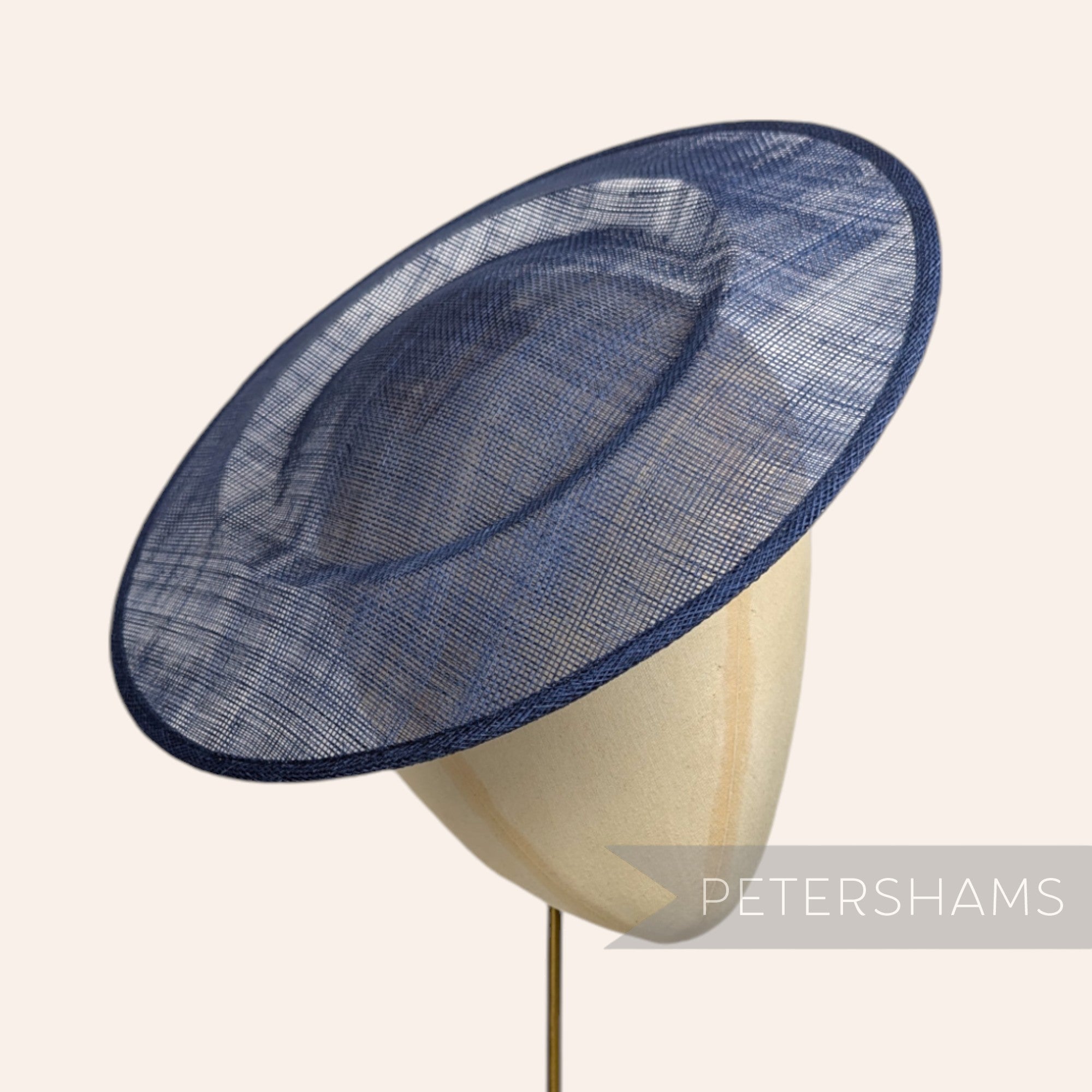 Petershams Millinery Supplies navy blue 29cm round sinamay saucer fascinator hat base