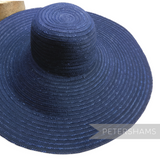 Petershams Millinery Supplies vintage navy blue petersham ribbon and laichow straw wide brim hat base