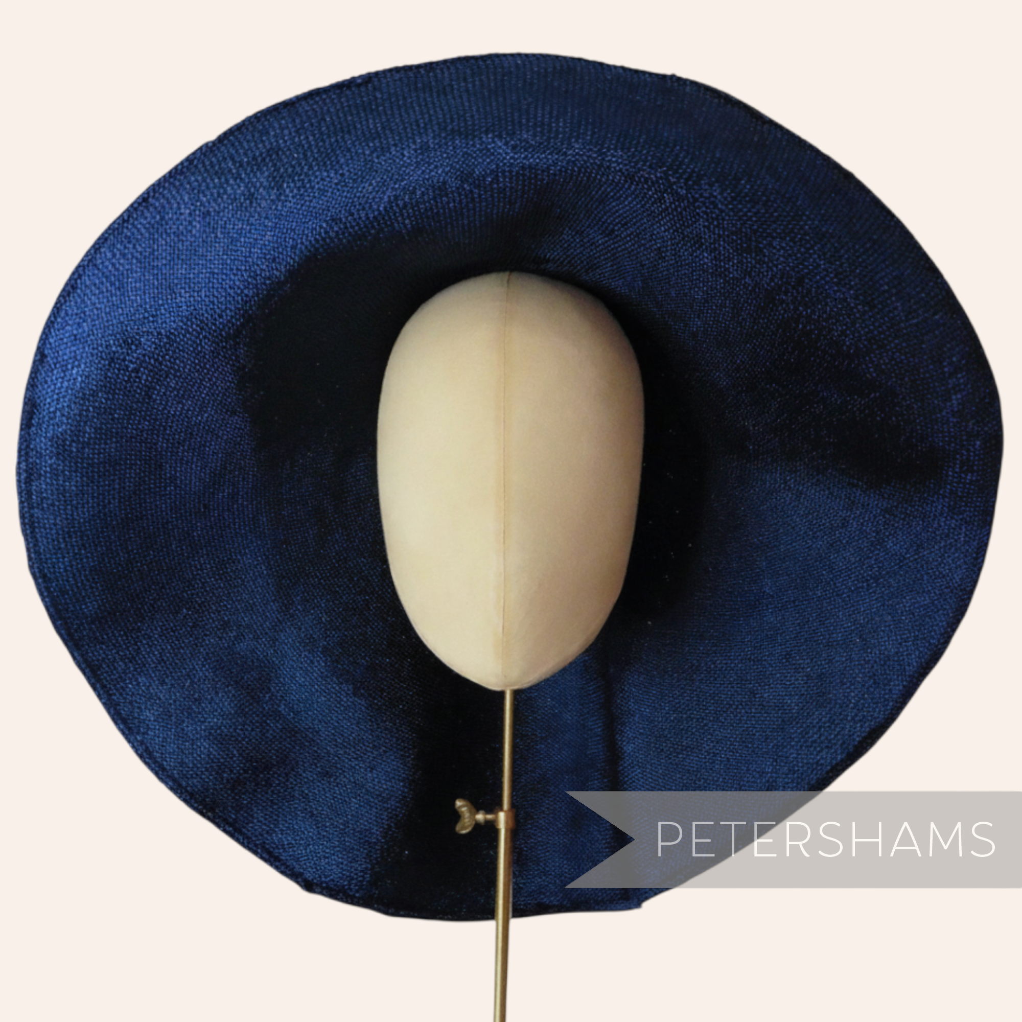 Petershams Millinery Supplies navy blue Mega XL visca capeline hat body with a 1x1 checkerboard weave.