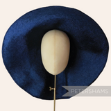 Petershams Millinery Supplies navy blue Mega XL visca capeline hat body with a 1x1 checkerboard weave.