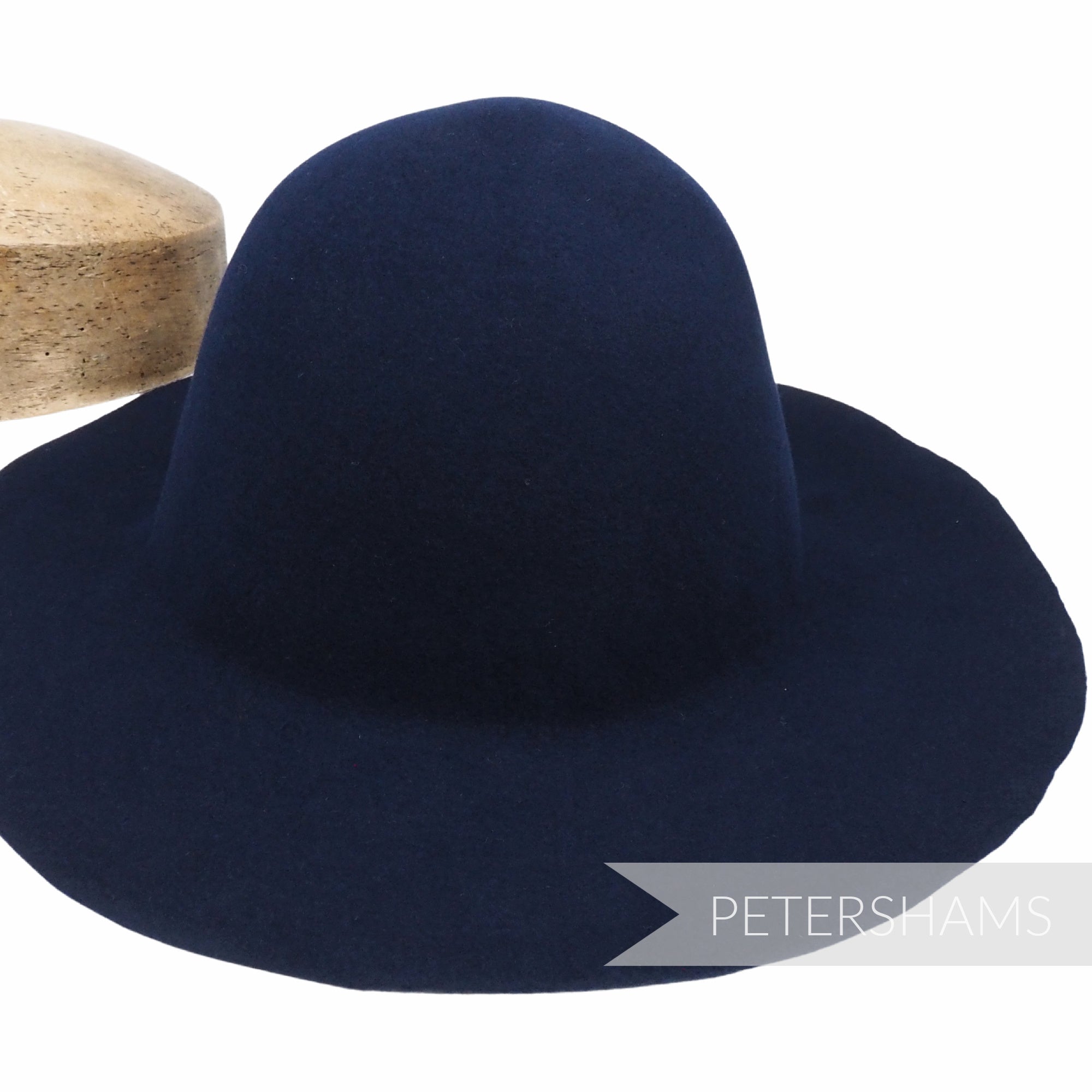 Petershams Millinery Supplies navy blue wool felt capeline hat body for millinery blocking and hat making