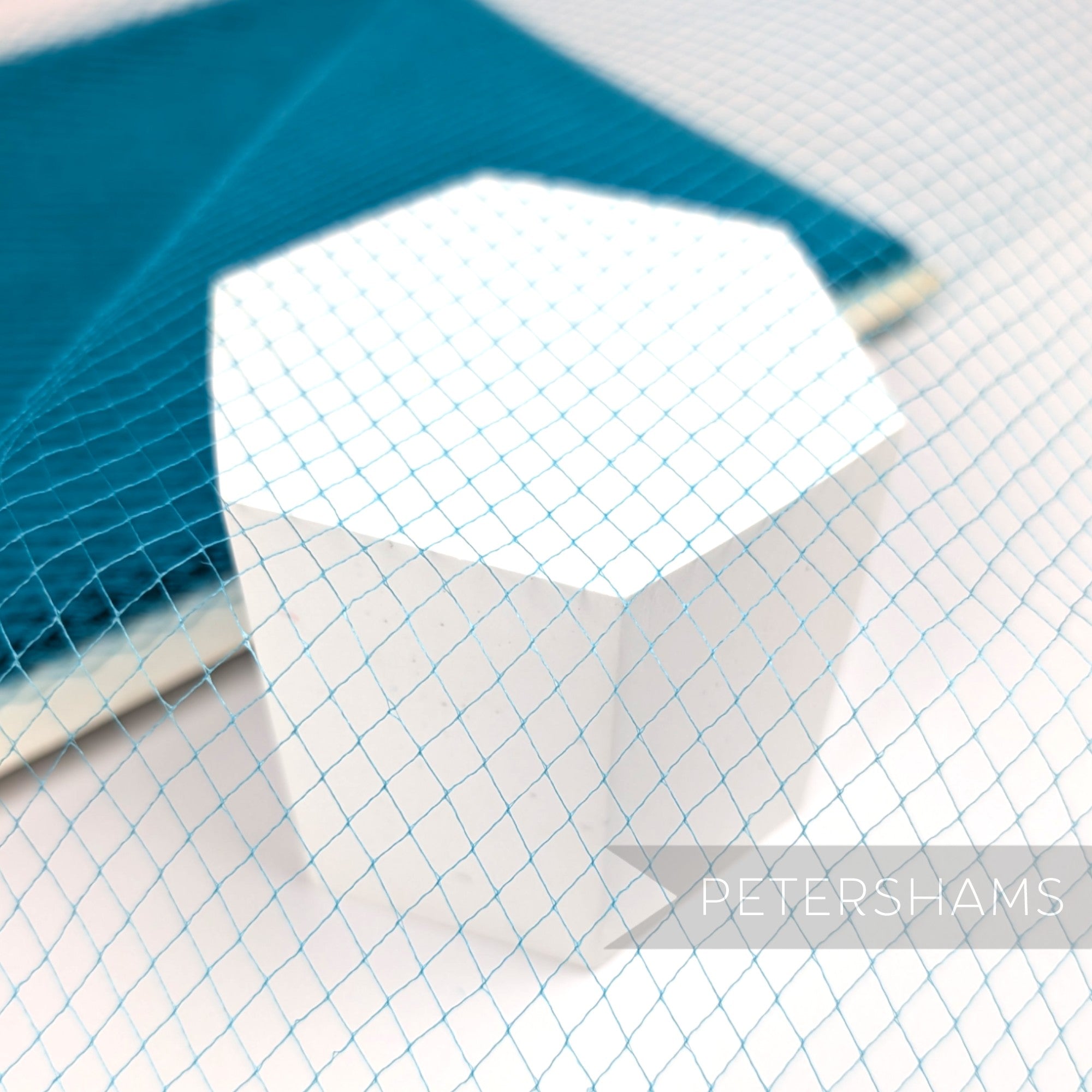 Petershams Millinery Supplies vintage turquoise fine weave nylon veiling with small diamond pattern
