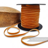 Petershams Millinery Supplies 7mm warm rust French velvet ribbon on a spool
