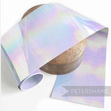 Petershams Millinery Supplies opaque oil slick sequin film roll with iridescent multi-colour sheen