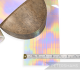 Petershams Millinery Supplies opaque oil slick sequin film roll with iridescent multi-colour sheen