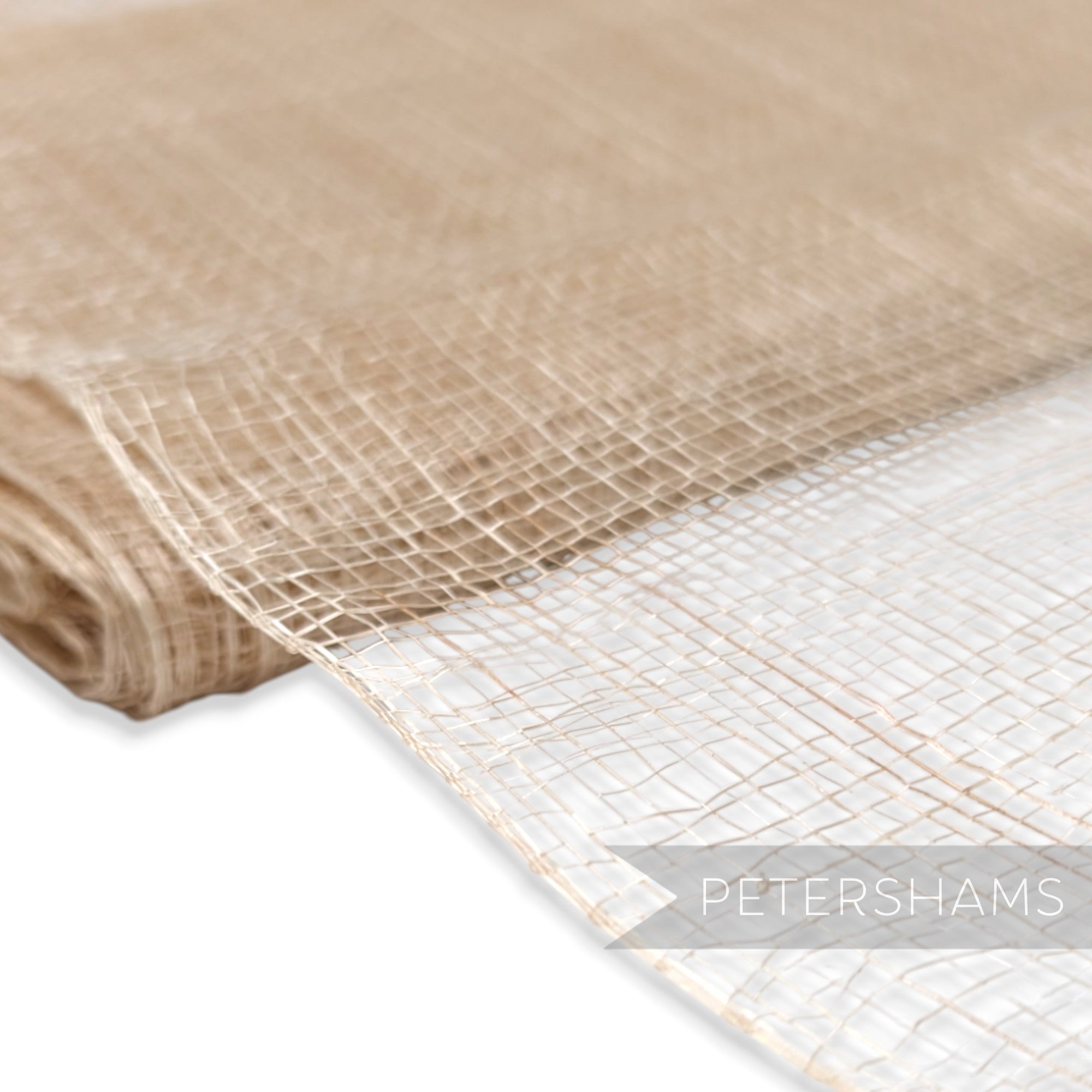Petershams Millinery Supplies beige open weave sinamay abaca fabric for hat making and millinery projects