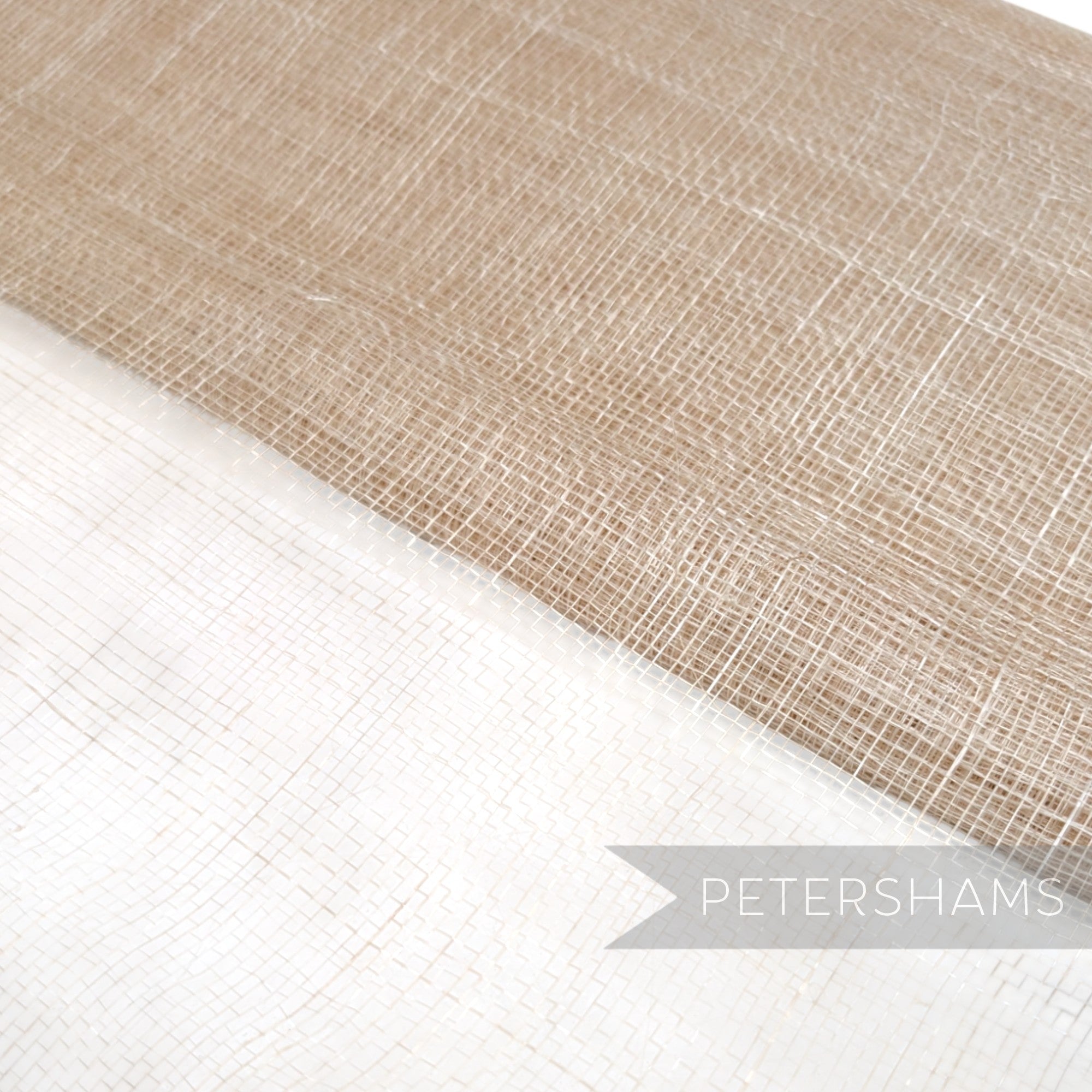 Petershams Millinery Supplies natural beige open weave sinamay abaca fabric for millinery and hat making