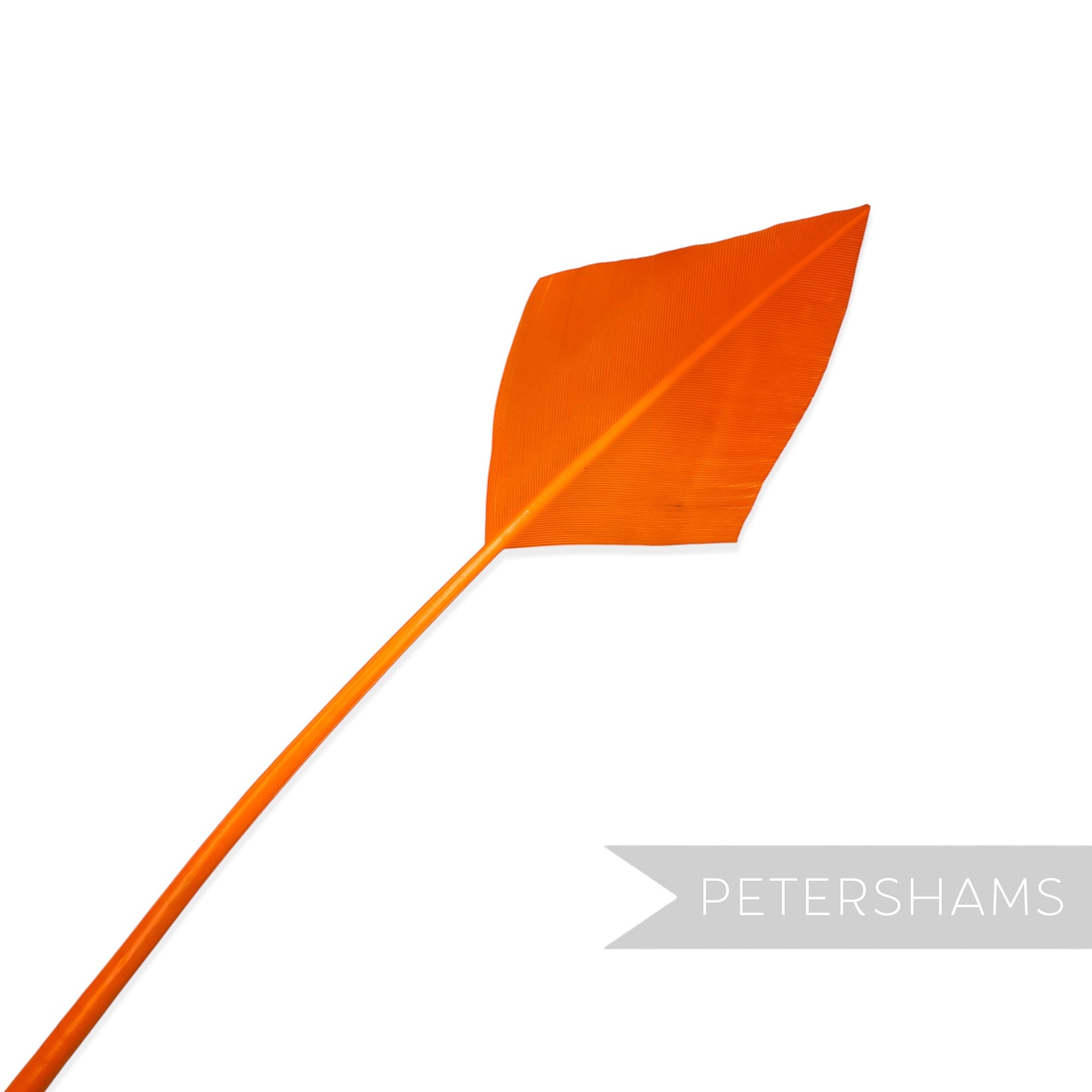 Petershams Millinery Supplies orange arrowhead turkey quill feather for hat and fascinator decoration