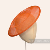 Petershams Millinery Supplies burnt orange 29cm round sinamay fascinator hat base