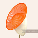 Petershams Millinery Supplies orange Amanda lattice weave sinamay fascinator base