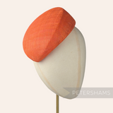 Petershams Millinery Supplies burnt orange Betty sloped sinamay pillbox fascinator hat base