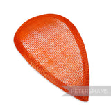 Petershams Millinery Supplies burnt orange teardrop shaped sinamay hat base with wired edges for millinery project
