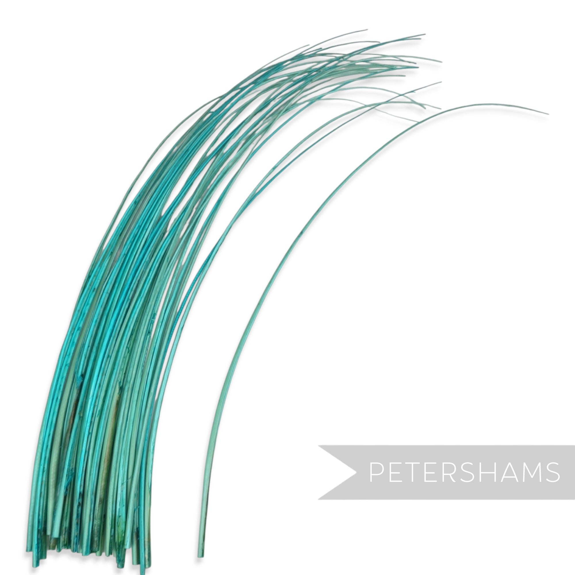 Petershams Millinery Supplies aqua stripped ostrich quill feather for hat making and millinery crafts