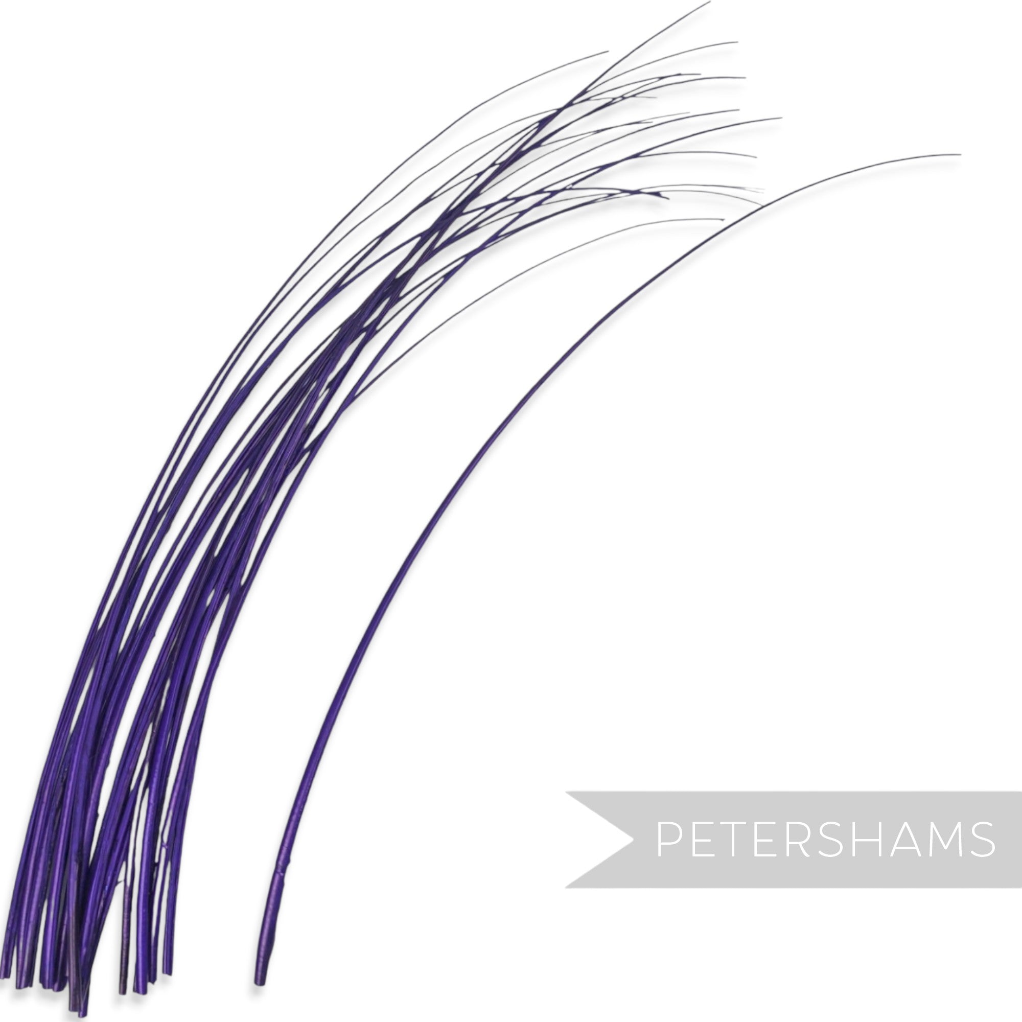 Petershams Millinery Supplies long royal blue stripped ostrich quill feather for hat making and millinery crafts.