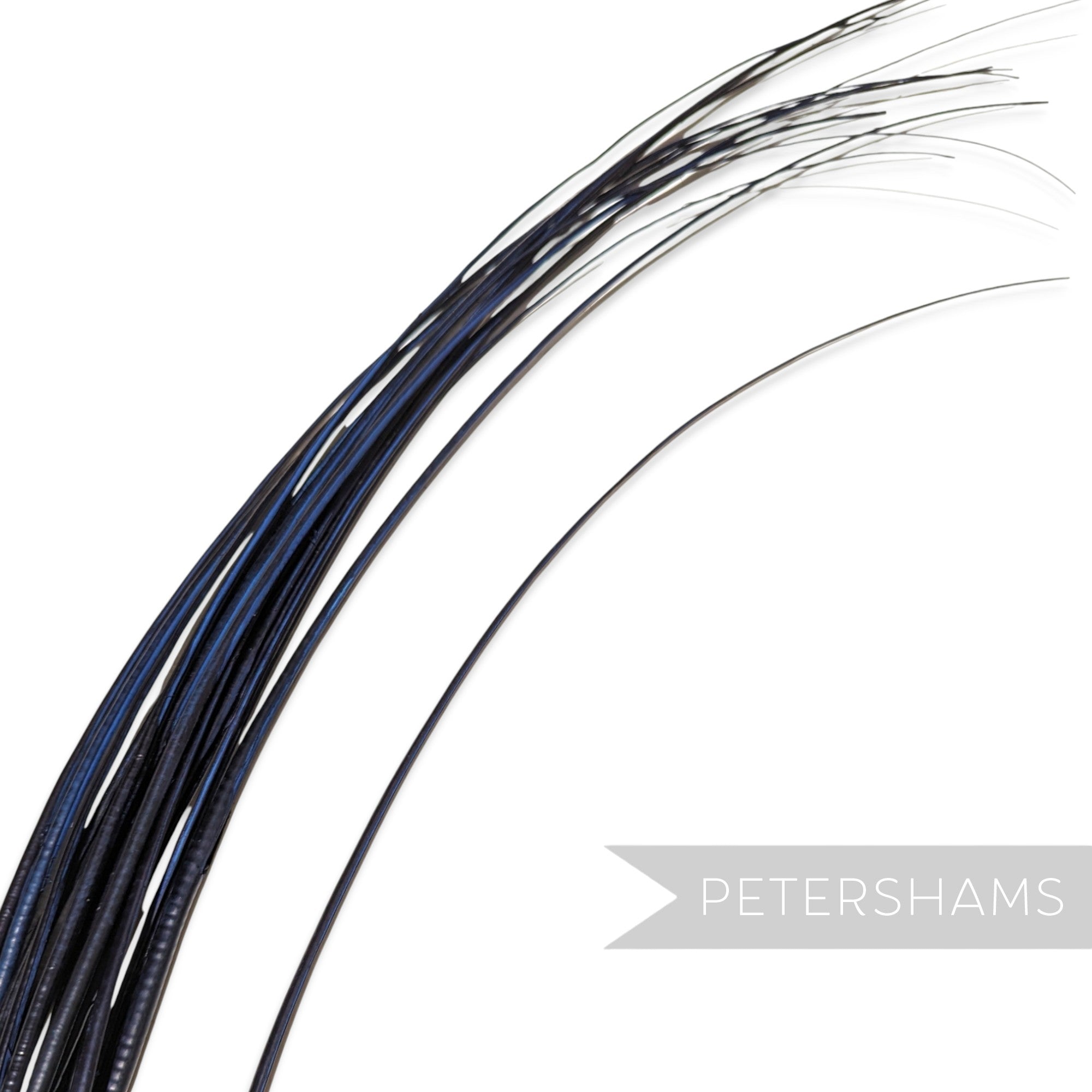 Petershams Millinery Supplies long navy blue stripped ostrich quill feather for millinery and hat making