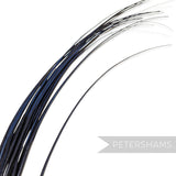 Petershams Millinery Supplies long navy blue stripped ostrich quill feather for millinery and hat making