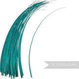 Petershams Millinery Supplies long jade stripped ostrich quill feather for hat making and millinery crafts
