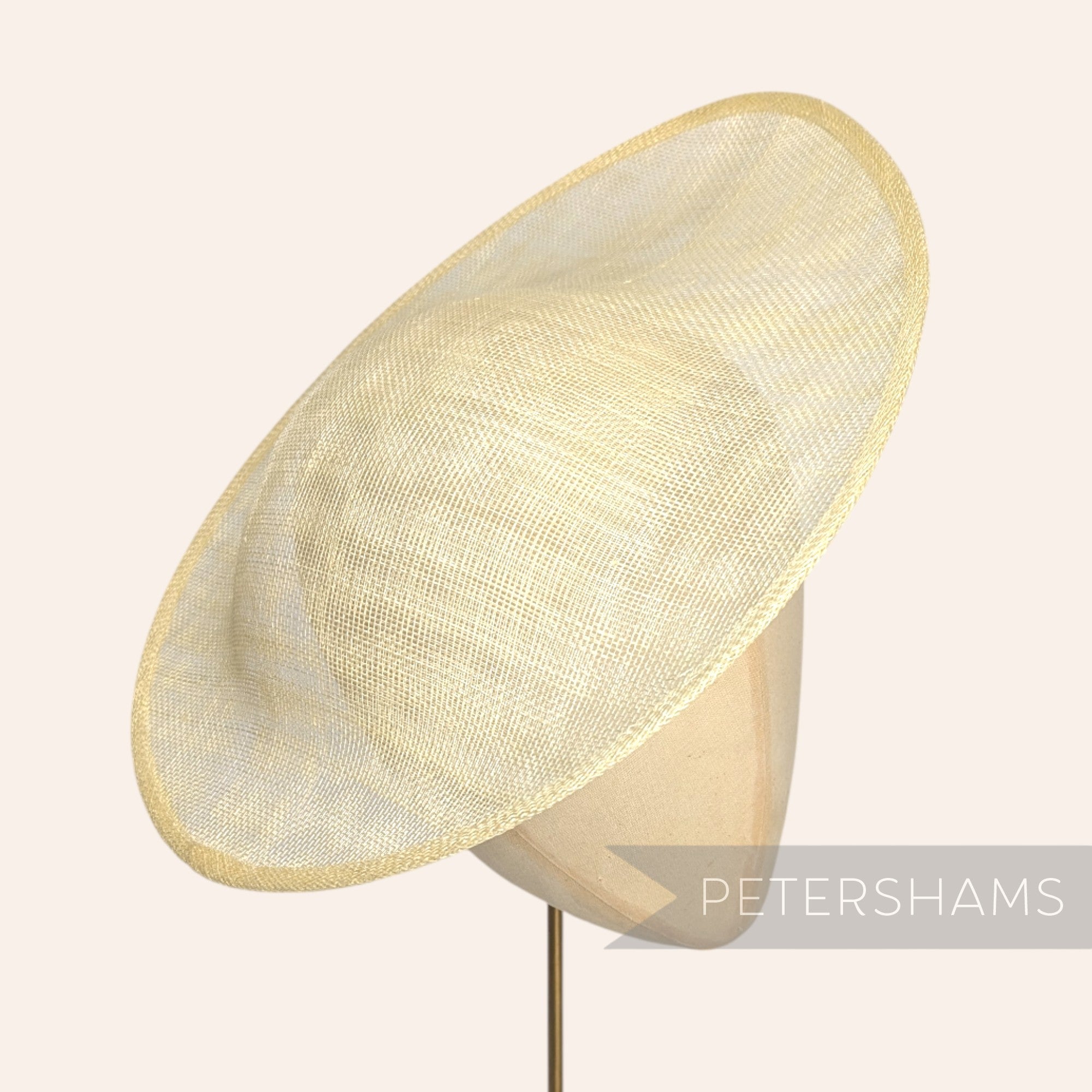 Petershams Millinery Supplies Maggie large oval sinamay fascinator hat base in butter yellow