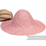 Petershams Millinery Supplies pale pink knotted ramie straw capeline hat body for millinery projects.