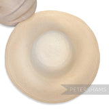 Petershams Millinery Supplies vintage Ecuador Panama straw capeline hat body with a natural beige woven texture.