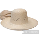 Petershams Millinery Supplies vintage Ecuador Panama straw capeline hat body with fine zig zag vent design