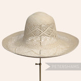 Petershams Millinery Supplies vintage Ecuador Panama straw capeline hat body with intricate double diamond weave.
