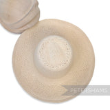 Petershams Millinery Supplies vintage Ecuador Panama straw capeline hat body with intricate M weave design