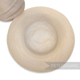 Petershams Millinery Supplies vintage Ecuador Panama straw capeline hat body with fine zig zag vent design