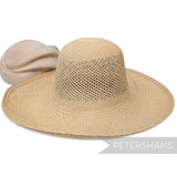 Petershams Millinery Supplies vintage Ecuador Panama straw capeline hat body with a basket vent crown design.