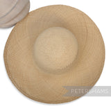Petershams Millinery Supplies vintage Ecuador Panama straw capeline hat body with basket vent design.