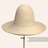 Petershams Millinery Supplies vintage Ecuador Panama straw capeline hat body with diagonal fine vent detail