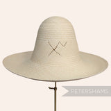Petershams Millinery Supplies vintage Ecuador Panama straw capeline hat body with decorative Xv side vent